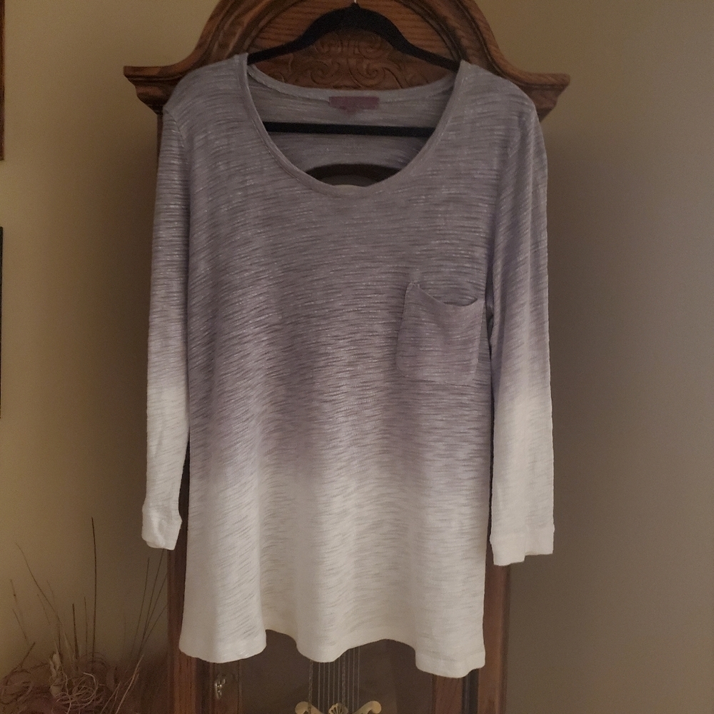Z by Zobha Women's Ombre Long-sleeved Tunic - Picture 3 of 8